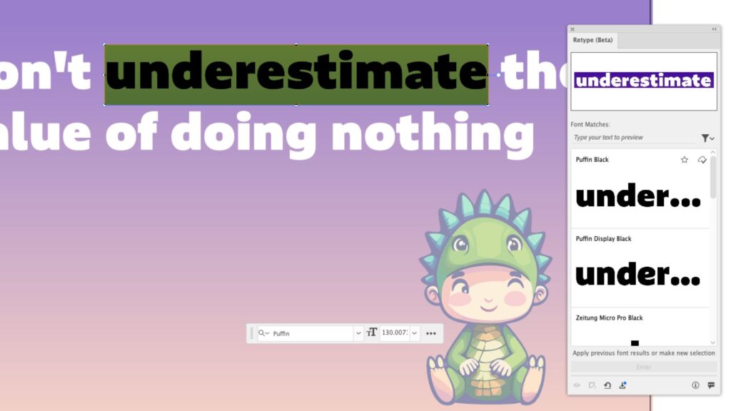 Discover Adobe Illustrator's Retype Tool for Choosing Typeface