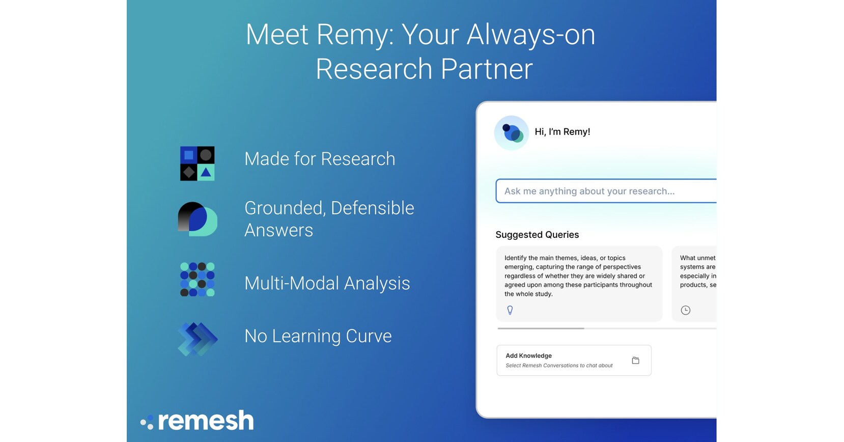 Remesh Unveils Remy: AI Tool for Research with Citation-Backed Insights