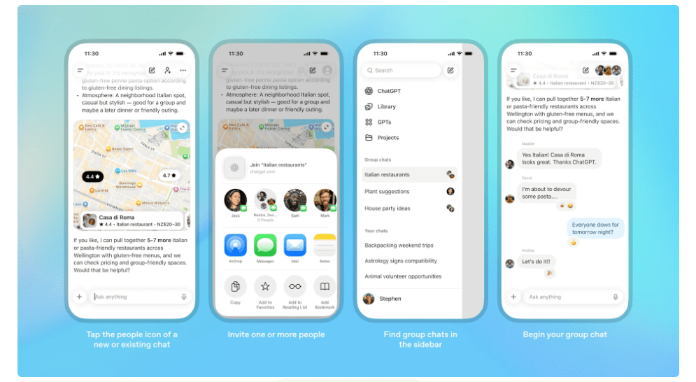 ChatGPT Introduces Pilot Group Chats in Japan, NZ, South Korea, Taiwan