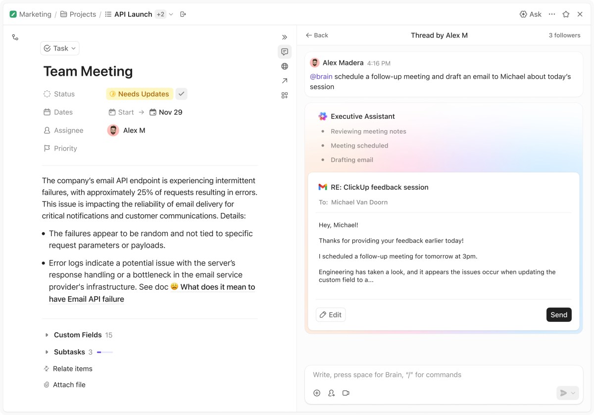 ClickUp Unveils AI Assistant to Compete with Slack and Notion