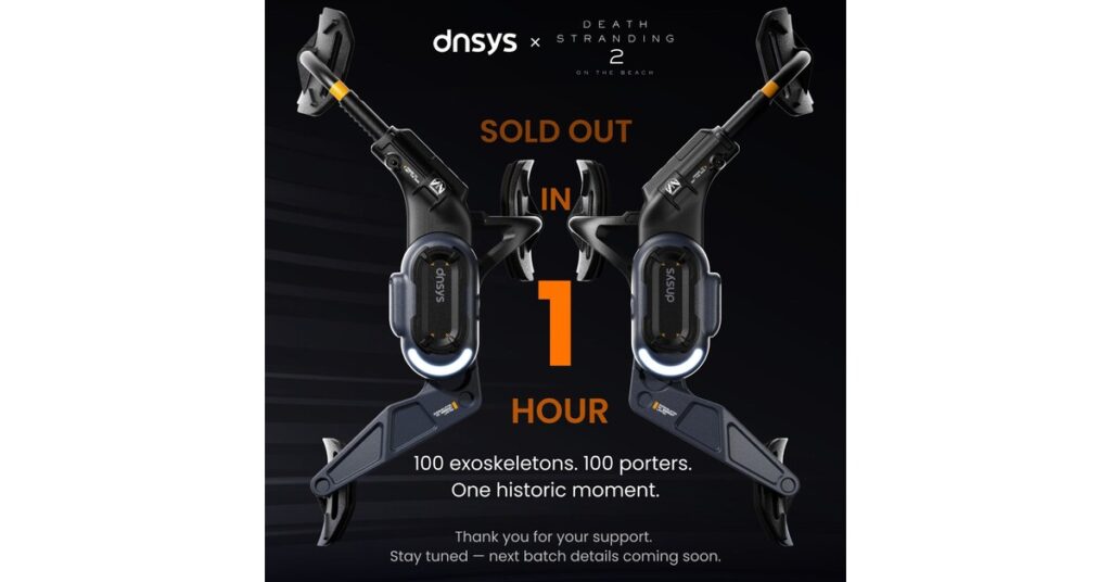 DNSYS x Death Stranding 2 Exoskeleton Sells Out in Just 60 Minutes