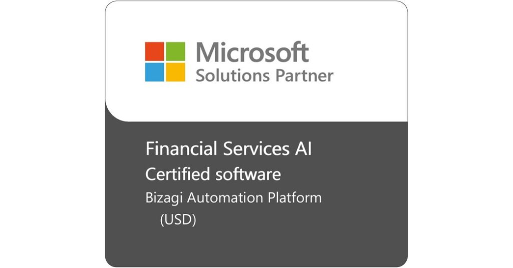 Bizagi Recognized with Microsoft Certification for Financial Services AI